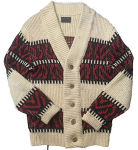 Vintage Pendleton Wool Cowichan Aztec Tribal Cardigan Sweater Small USA Knit - Picture 1 of 12