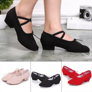Neu Ballsaal Tango Latin niedrige Absätze Tanzschuhe Frauen Mädchen Tanzschuh Größe - Bild 1 von 13
