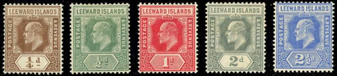 Leeward Islands, Scott# 41-5, Mint OG Complete Set of 5  SCV $40 (33905) Cover