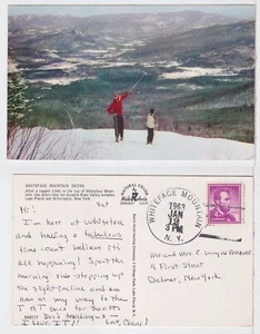 TurtlesTradingPost- Whiteface Mountain, NY 1963 DPO Hand Cancel Resort Post Card - Picture 1 of 3