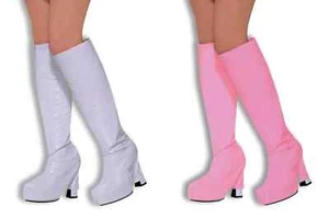 1960s Go Go Girl 70s Hippie Hippy Shoe Fancy Dress Costume Boot Top Covers - Picture 1 of 3