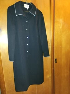 Vintage Clothing Butterknit Coat Black with Jeweled Accents #801 - Picture 1 of 3