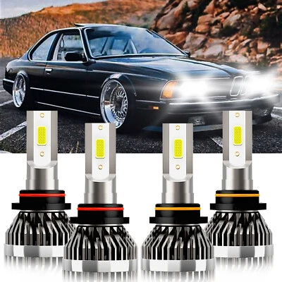For BMW 635CSi 1988-1989 LED Headlight Kit High & Low Beam Bulb Combo Car Light - Image 1 of 4