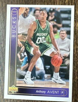 1993 NBA Upper Deck Card #115 ANTHONY AVENT Milwaukee Bucks Near Mint + - Image 1 of 2