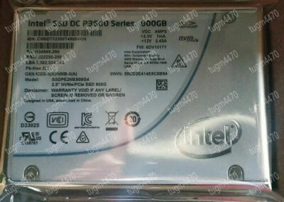 800GB Intel SSD P3600 NVME Server DC SSDPE2ME800G4 2,5"U.2 Solid State Drive - Image 1 of 4