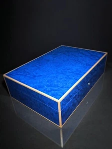Elie Bleu Madrona Blue Sycamore Humidor 110 ct 15.75" L x 10.63" W x 4.41" H NIB - Picture 1 of 23