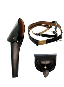 Officer Leather Sword US Civil War Union Army Belt Cap Pouch 1 Leather Holster - Picture 1 of 11