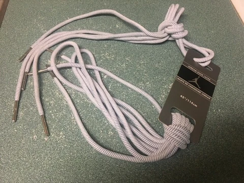 Michael Jordan Vintage 1990's Air Jordan Shoe Laces 45” - Light Grey -Brand New Cover