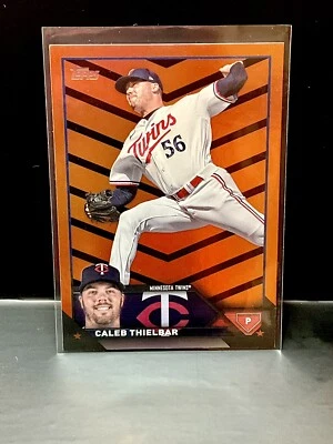 2023 Topps Orange and Black Foil Caleb Thielbar #US258 - Minnesota Twins - Image 1 of 2