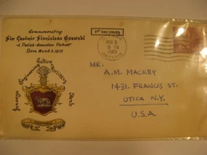 RARE/VINTAGE STATIONARY/ENVELOPE AND STAMP FROM SIR CASIMIR GROWSKI/GOOD COND. - Picture 1 of 10