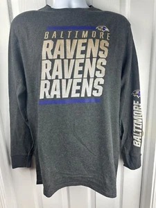 NWOT! Majestic Baltimore Ravens Gray Gold Purple Long Sleeve T-Shirt Size Large - Picture 1 of 6
