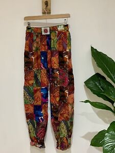 Vintage Enduro Orient Multicoloured Zany Aztec Boho Hippie Harem Pant Trousers M