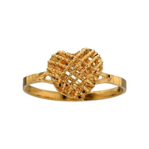 22K Gold Heart Ring – 22K Yellow Gold Statement Ring Anniversary Gift for Her - Picture 1 of 4