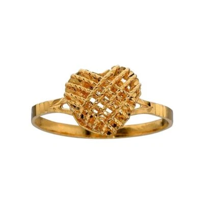 22K Gold Heart Ring – 22k Yellow gold Statement ring Anniversary Gift for Her - Image 1 of 4