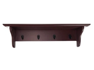 WOLTU MDF Holz Wandhaken dunkelbraun Regalgröße 60x15x13cm Neu mit Karton NEU - Bild 1 von 4