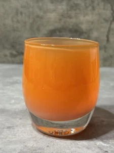 Glassybaby Votive Handblown Glass Candle Holder- Orange/peach - Picture 1 of 7