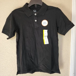 Wonder Nation Boys Black Short Sleeve Polo T-Shirt Size M (8) BRAND NEW - Picture 1 of 4