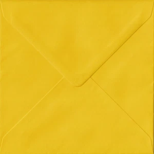 Sunflower Yellow S4 - 155 mm x 155 mm 100gsm Gummed Square Colour Envelopes - Picture 1 of 1