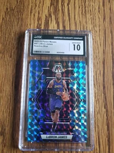 2022-23 Panini Mosaic #98 LeBron James Reactive Blue CGC Gem Mint 10 Pop 1  - Picture 1 of 3