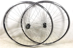 Pair 700c Multi Speed Hybrid Bike wheels 622 - 19 rim Quick Release Black - Picture 1 of 2
