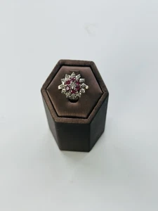 9ct gold ruby and diamond ring , Hallmarked And Heavy ring Natural Rubies  - Picture 1 of 10