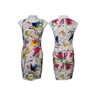 Vestido Vaina AGB DRESS Sin Mangas Colorido Estampado Floral Carrera Cóctel Fiesta 6 Foto 1 de 4