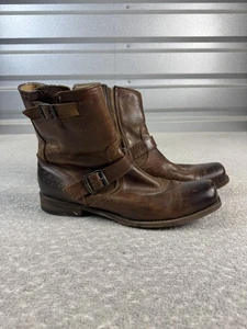 Botas Frye Para Hombre Talla 11 Marrón Cuero Ingeniero Arnés Cremallera Lateral Tobillo 4001 - Imagen 1 de 6