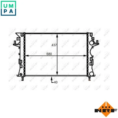 RADIATOR ENGINE COOLING 58490 FOR G9T702/703/742/743/600/700/606/607 2.2L 4cyl - Image 1 of 4