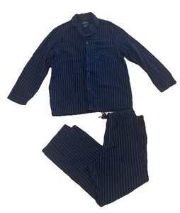 Stafford Nachtwäsche 2-teiliges Pyjama Set Herren Gr. M dunkelblau gestreift Loungewear - Bild 1 von 14