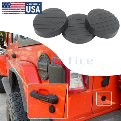 Flag Door Key Hole Keyhole Cover Cap Trim fit for Jeep Wrangler TJ JK JL JT 97+ - Imagem 1 de 4