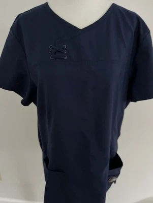 Koi Tech Women’s Scrub Top Large Navy Blue - Image 1 of 2