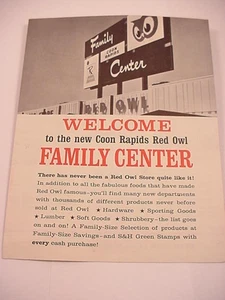 Vintage Red Owl Food Stores Coon Rapids Family Center Welcome New Ships Same Day - Picture 1 of 3
