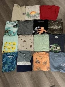 Boys T-shirts LS SS Lot Old Navy Nintendo Cat Jack Size M 8-10 & Lg 10-12 - Picture 1 of 9