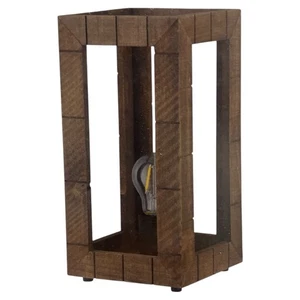 Tischlampe Nachttischlampe Stahl, Holz in schwarz, braun E27 Fassung Eglo - Bild 1 von 3