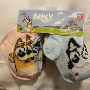 Paquete de diez pares de calcetines de cuarto azul para niña talla 12-24 meses NUEVO - Imagen 1 de 4