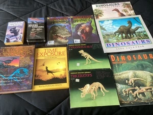 Dinosaurs Lot of Books, Calendars, VHS, Skeleton Assemblies - Picture 1 of 15