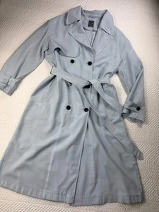 Primark Trench Coat Jacket Womens Size 14 Light Blue - Picture 1 of 14