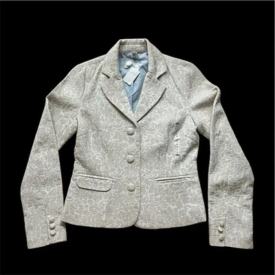 Blazer De Colección Antiguo Azul Marino Marfil Femenino Elegante Clásico Festivo Jacquard Talla S Nuevo con Etiquetas Foto 1 de 4