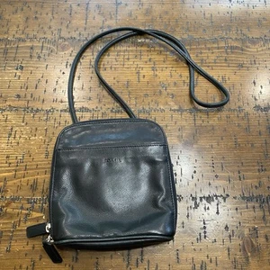 Fossil Vintage Pebbled Leather Crossbody Purse Small Black Handbag 7.5x7 - Picture 1 of 13