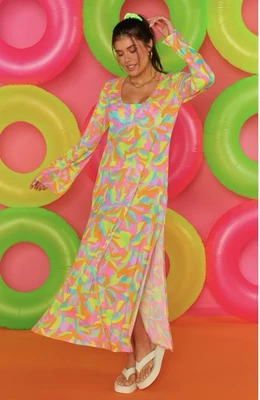 Vestido de encubrimiento Show Me Your Mumu Santos estampado de trópicos de neón talla mediana nuevo con etiquetas Foto 1 de 4