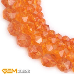 Natural Yellow Citrine Crystal Faceted Loose Beads For Jewellery Making 15'' AU - Picture 1 of 20
