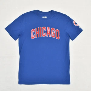 New Era Men's T Shirt MLB Short Sleeve Cotton Blue Size L Chicago Cubs - Picture 1 of 8