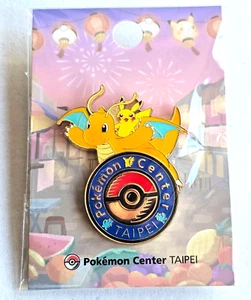 Pokemon Center Taipei Pin Insignia de Metal Dragonite Pikachu Nintendo NUEVO - Imagen 1 de 3