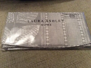 New Laura Ashley Fabric Curtain Tie-backs Woodblock Leaves Steel 100% Cotton - Picture 1 of 5