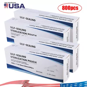 800pcs 3.5" x 10" Self-Sealing Sterilization Pouch Sterilizer Bag Autoclave - Picture 1 of 14