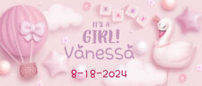 Welcome Baby Girl Custom Banner, Baby Shower Banner Custom Name & Date Banner