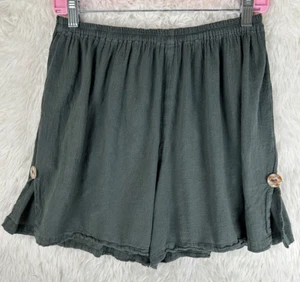 Cottonways Größe 2 (L) einfarbig dunkelgrau Gaze-Struktur elastischer Bund Shorts Baumwolle - Bild 1 von 10