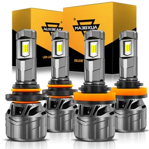 AUXBEAM Canbus 9005 H11 LED Headlight Bulbs Kit White High Low Beam 100W 28000LM - Picture 1 of 18