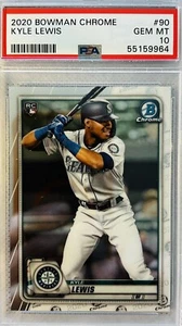 2020 Bowman Chrome Kyle Lewis RC #90, PSA 10 GEM MINT! Seattle Mariners - Picture 1 of 2