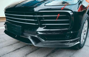 Carbon Fiber Front Bumper Lip Spoiler Fins Canards For Porsche Cayenne 2019-23  - Picture 1 of 9